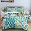 Geometric Mandala King Queen Duvet Cover Boho Ethnic Style Bedding Set for Teens Adults Mediterranean Soft Polyester Quilt Cover