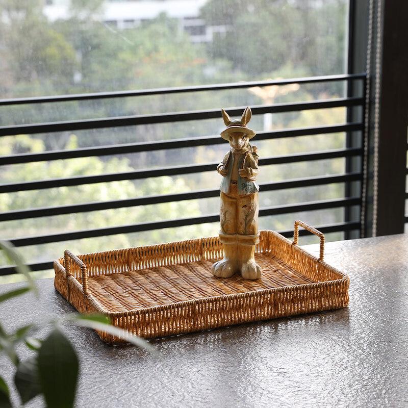 Japanese Style Plastic Tea Tray with Handle