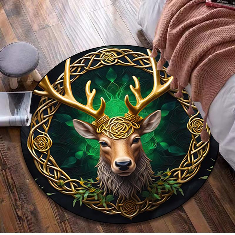 1Pc Circular Print Rug - Home Decoration Carpet For Living Room Bedroom Flooring Computer Chair Area Rug