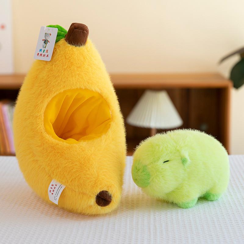 Adorable Banana Capybara Plush Doll With Ultra Soft Short Pile Fabric For Kids And Collectors