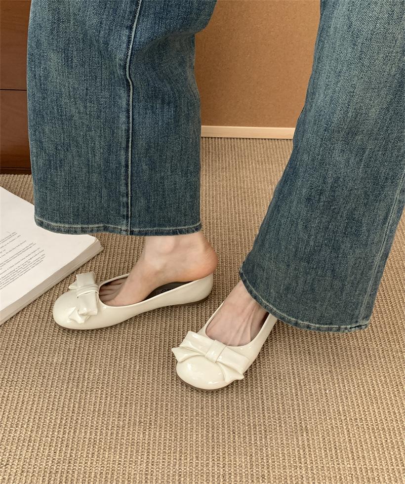 

Интернет-знаменитости та же обувь бант хлебная обувь женская 2025 лето ретро бабушкина обувь одинарная обувь на плоской подошве 39