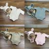 Soft Knitted Newborn Photography Props Adorable Rabbit Doll Prop Knitted Baby Outfit  for Newborn
