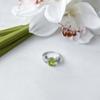 Silver Ring with Chrysolite 4.177ct, Cubic Zirconia, Product Weight 3.25 G (2150305)