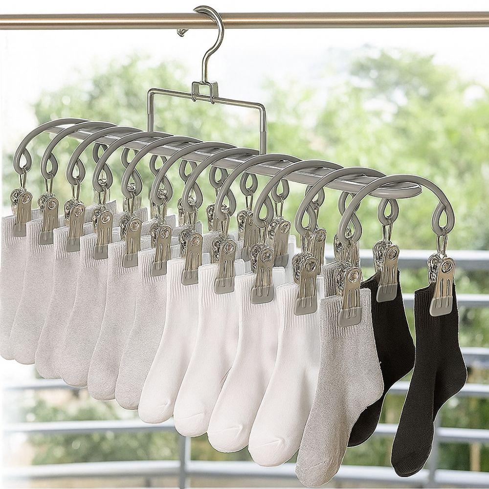 Rustproof Clothes Drying Hanger Stainless Steel Underwear Socks Holder  Outdoor Drying