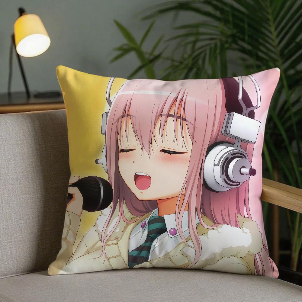 Anime SSuper Sonico Pillow Case Square DoubleSided Printing Sofa Cushion Cover Pillowcase Bedroom Bedside
