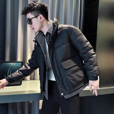 Fake Two Pieces of Eiderdown Cotton-padded Jacket Men's Winter Frock Cotton-padded Clothes Men's New Men's Winter Coat.