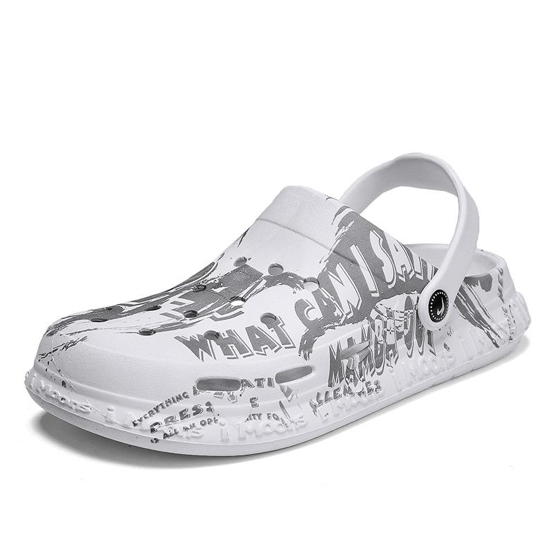 Summer Men'S Camouflage Surface Hole Shoes Seaside Big Head Shoes Eva Garden Shoes Platform Rain Shoes Bag Head Light And Non-Slip