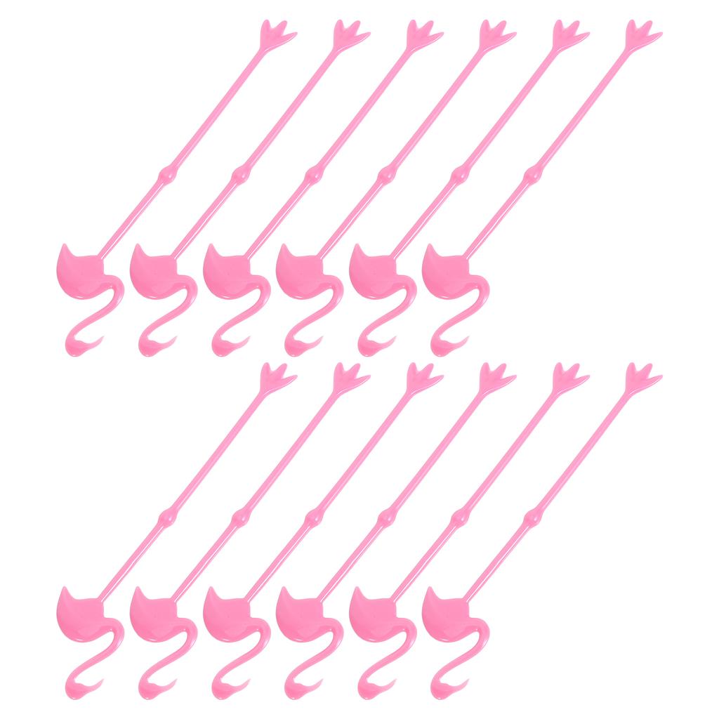 12 Pcs Flamingo Mixing Spoon Stirrer Supplies Drink Stick Coffee Cocktail