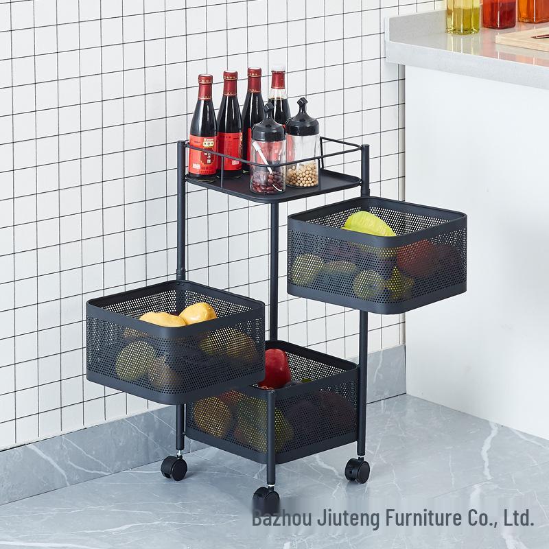 Rotating Multi-functional Kitchen Storage Rack for Vegetables and Sundries