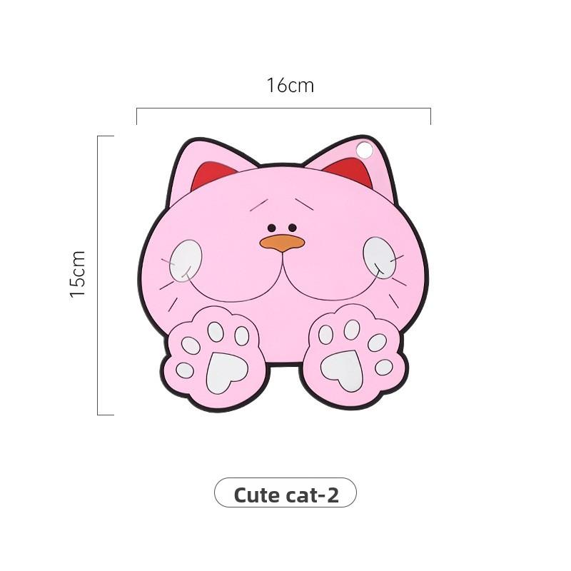 Heat Insulation Pad, Table Mat, PVC Cup Mat, Silicone Heat-resistant Pot Mat, Cartoon Cute Soft Rubber Children's Mat, Can Be Hung