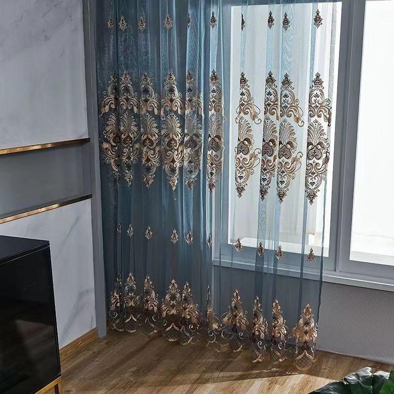 

Европейская газовая занавеска для гостиной Новая занавеска Тюль Разделительная занавеска для спальни Эркерная газовая занавеска для солнечной комнаты 350*270CM