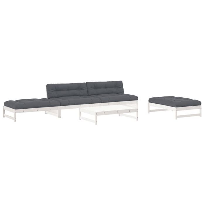 VidaXL Garden Lounge Set with Cushions 6 Pcs, Sofa with Backrest, Furniture Set with Coffee Table Patio Terrace, 3186124