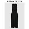 UR Elegant Drape Neck Pleated Waist Dress