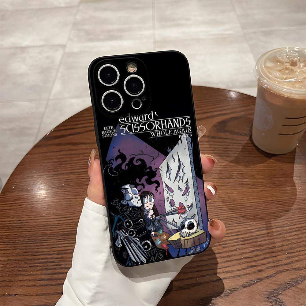 E-Edward Scissorhands Phone Case For 17 Pro Max Iphone 14 Pro Max 12 16 15 13 Pro 11 Xr X Xs 8 7 Plus Back Cover