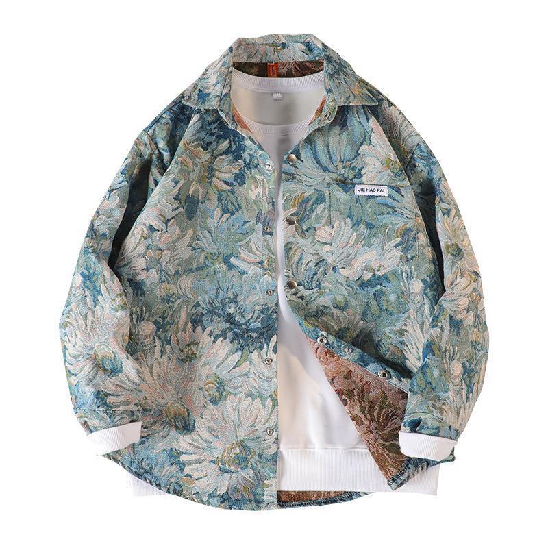 Men's Yarn-Dyed Jacquard Casual Swallowtail Jacket