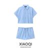 Fashion Style 2024 Summer New Arrival Women's Clothing Slim Looking Easiest for Match Poplin Short Shirt High Waist Shorts 2945731