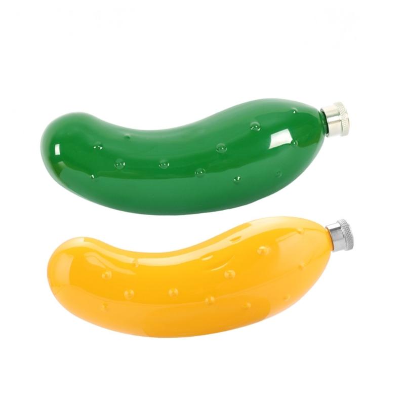 Stainless Steel Cucumber Shaped Hip Flask Whiskeys Bottle Liquor Drinkware For Parties And Gatherings