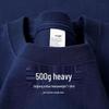 Unisex 500g Heavyweight Pure Cotton Gray-Green Short-Sleeve T-Shirt