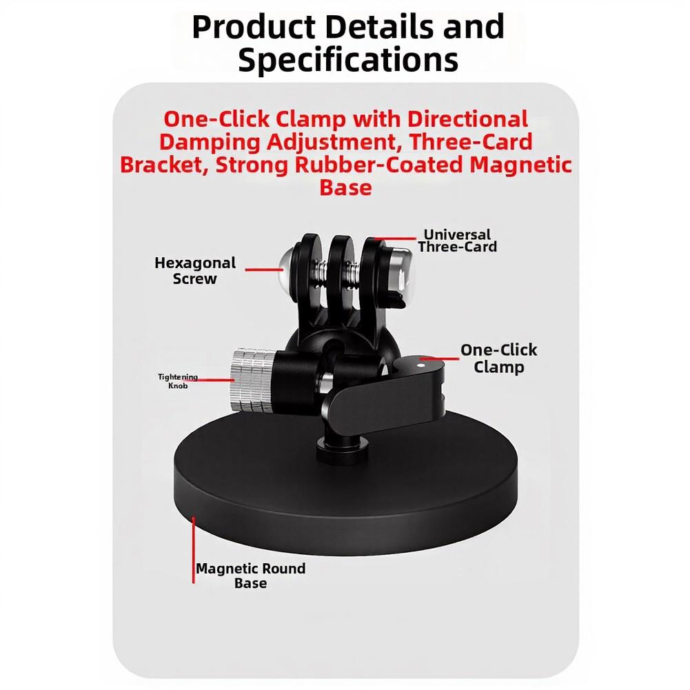 1pc Magnetic Suction Cup Camera Car Mounted Adjustable Strong Magnetic Suction Cup Camera Wall Mount Enhanced Stability