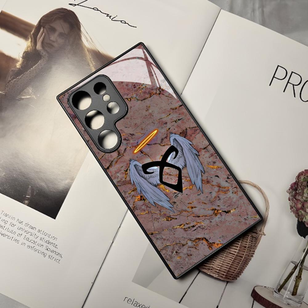 Shadowhunters Phone Case for Samsung Galaxy S24 S23 S22 S20 A24 A54 S21 A34 A53 Note20 M54 Fe Ultra Plus Black Glass Cover
