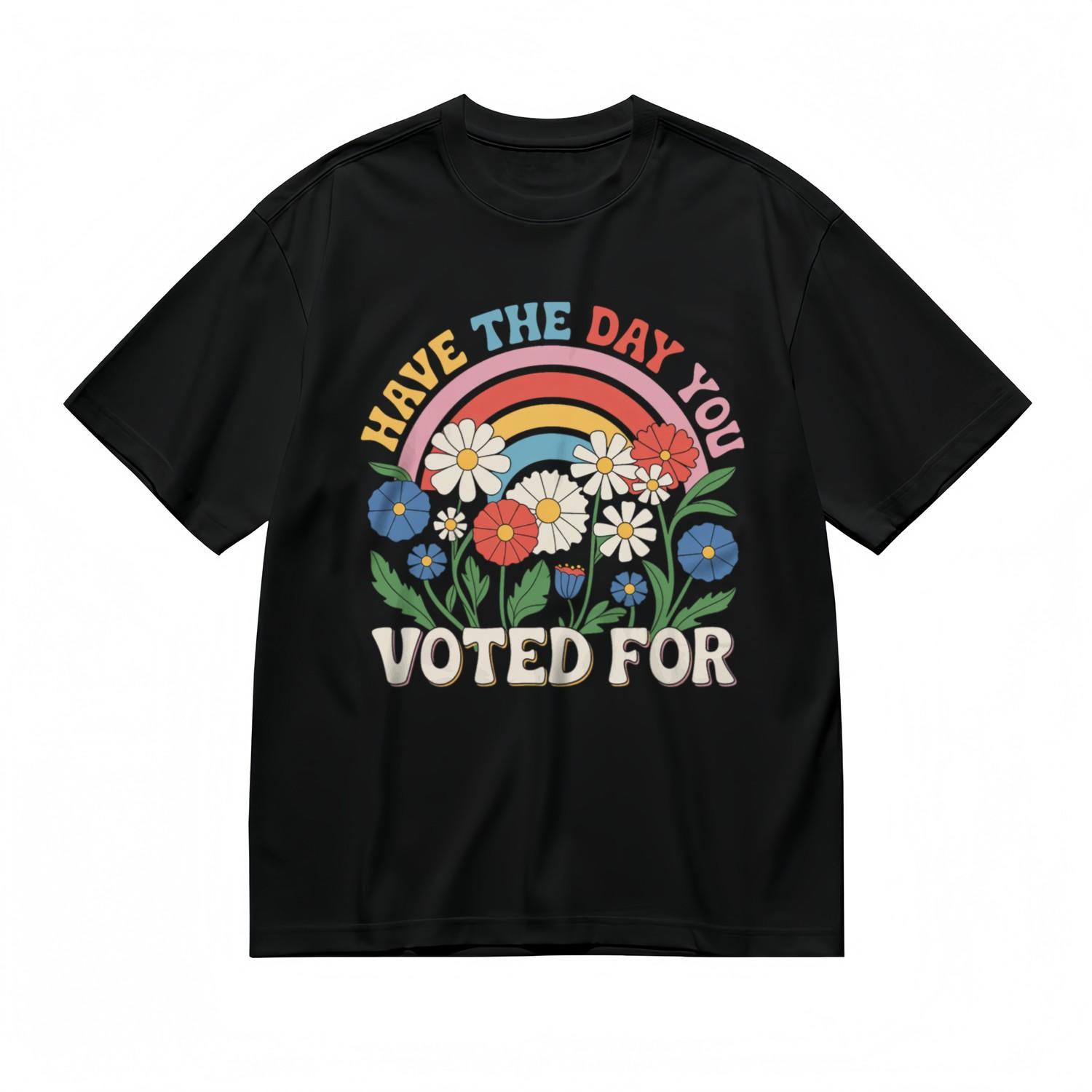 Men s Lightweight Comfy Classic T-Shirt Mens Womens Tees Top Floral Rainbow Happy Design Print Tee M