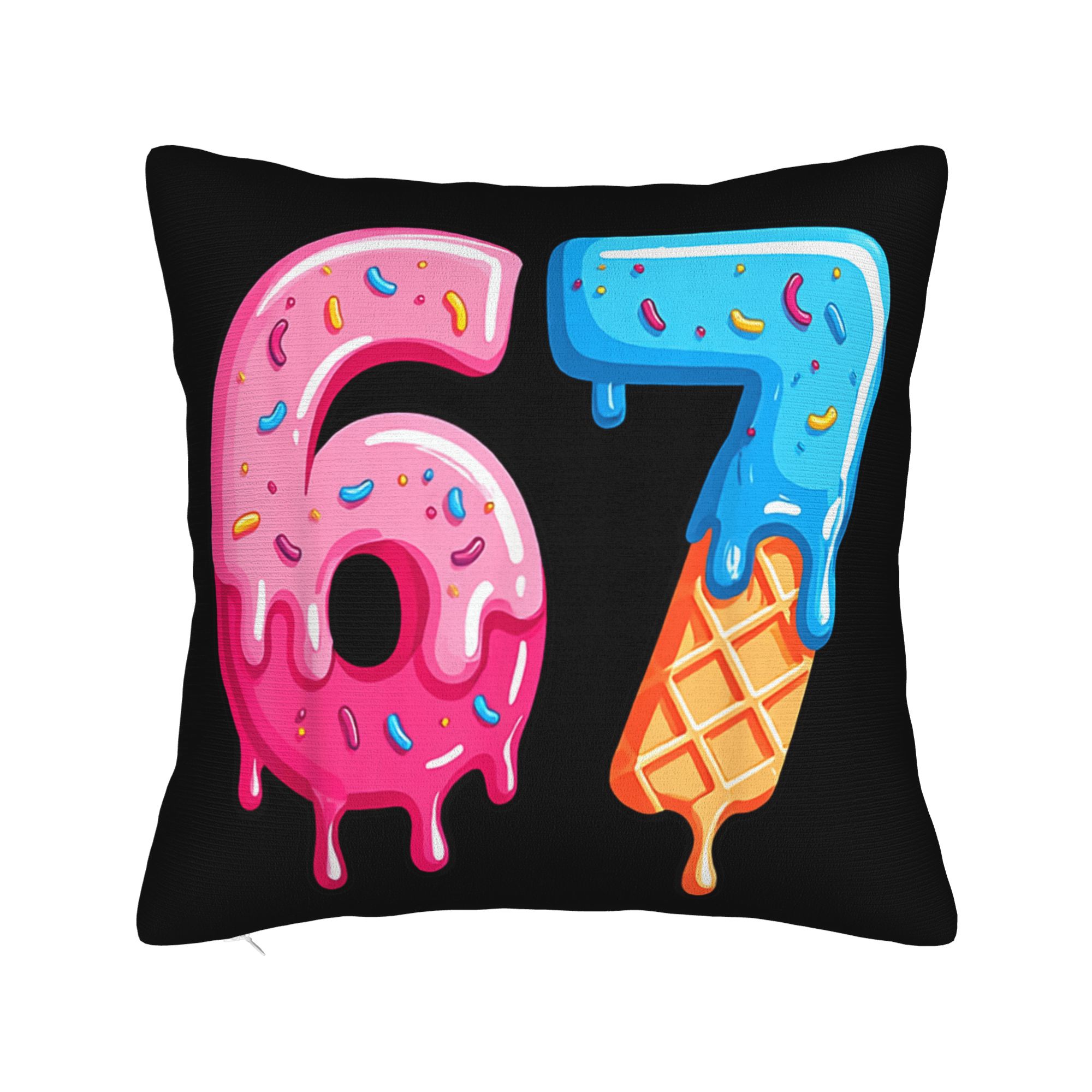 

AI Apple 67 Gen Z Meme BrainRot Pillow Case Comfy Pillow Cover For Living Room Sofa Retro Trendy Pillowcases 12x12Inch