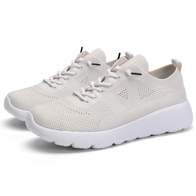 Four Seasons Breathable Flying Weaving Men's Shoes Lightweight Running Shoes Fashion Mesh Shoes Large Size Casual Shoes Women's Sneakers
