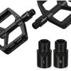 Bike Pedal Extenders, Black Steel Bicycle Pedal Adapter Extended Fit 9/16 inch Spindle Pedals Bike, Extend by 20mm/0.79in Threaded Pedal, 1 Pair,