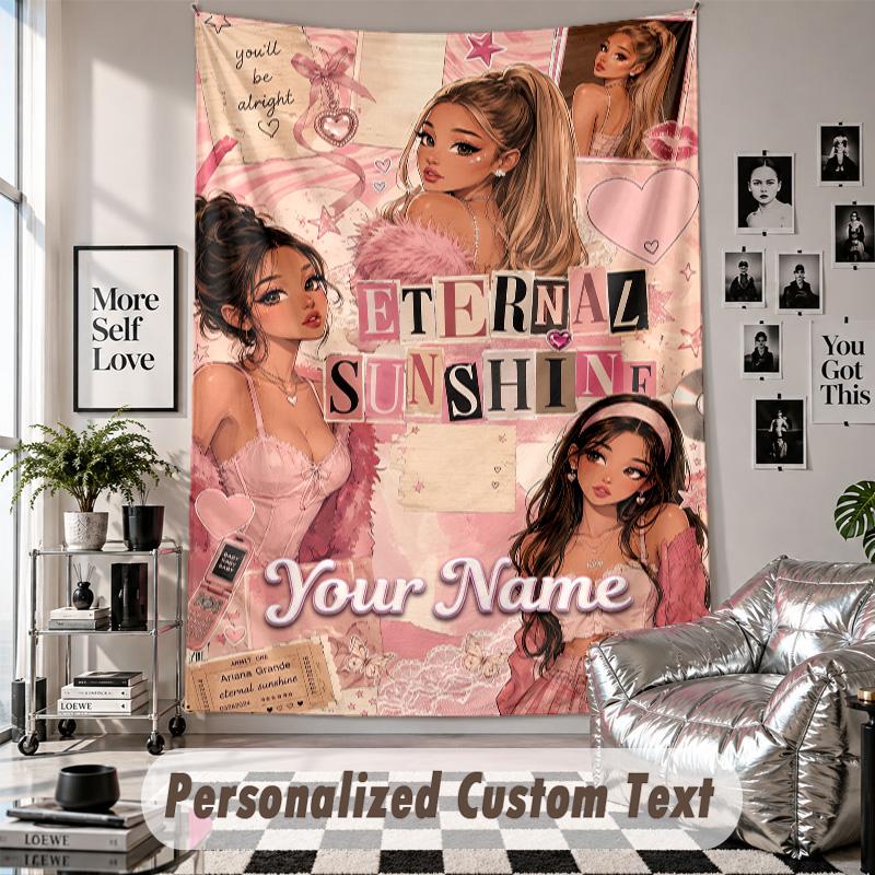 Wandbehang mit individuellem Namen & Text, Ariana Grande Dekorationstextil für das Schlafzimmer