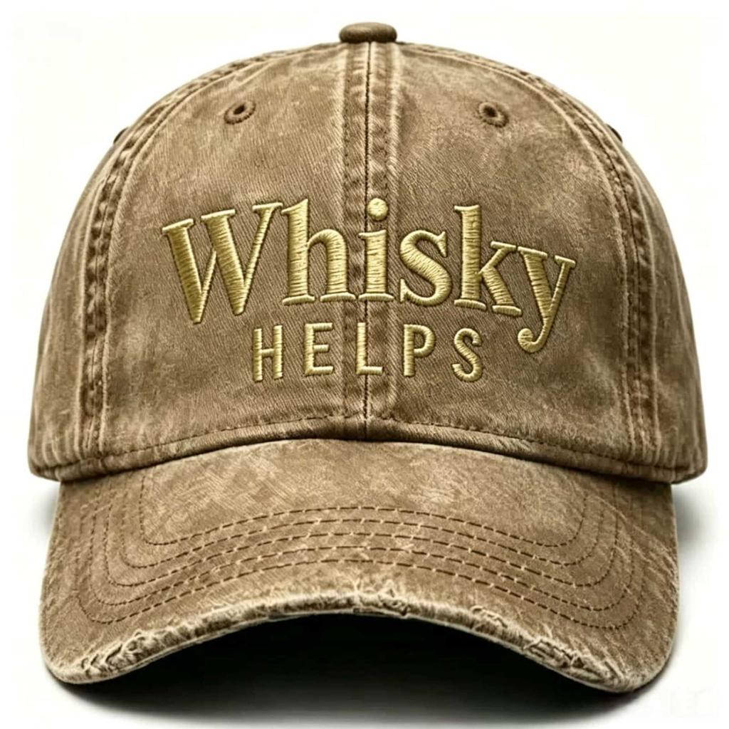 The Source Manufacturer Washes and Makes Old Baseball Caps, Whiskey Theme Embroidery Outdoor Leisure Visors, Peaked Caps.