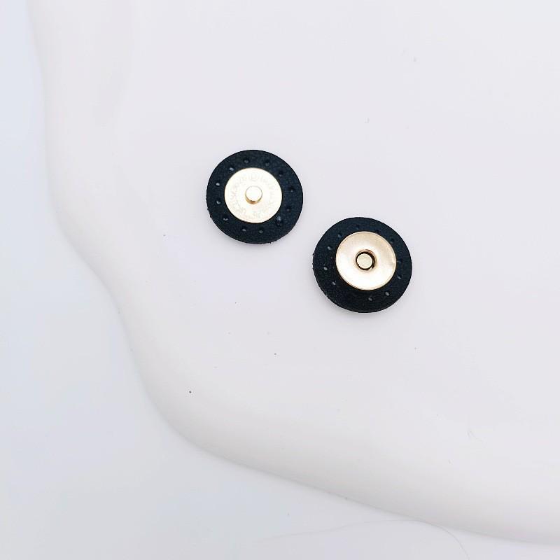 New DIY Hand-Sewn Leather Bag with Magnetic Snap Closure - Small Round Handbag Accessory