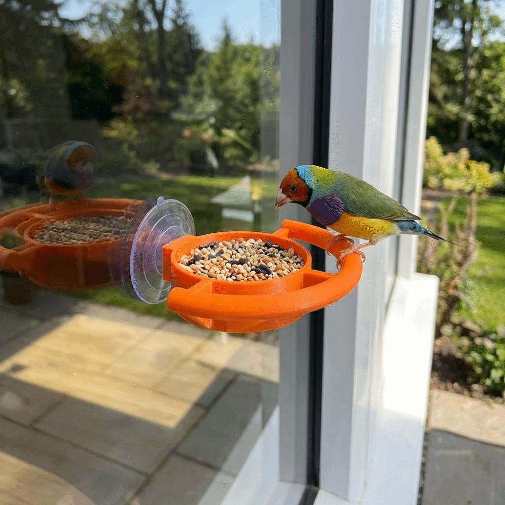 Suction Cup Window Bird Feeder Creative Bird Food Container Bird Feeding Station  Window Mounting