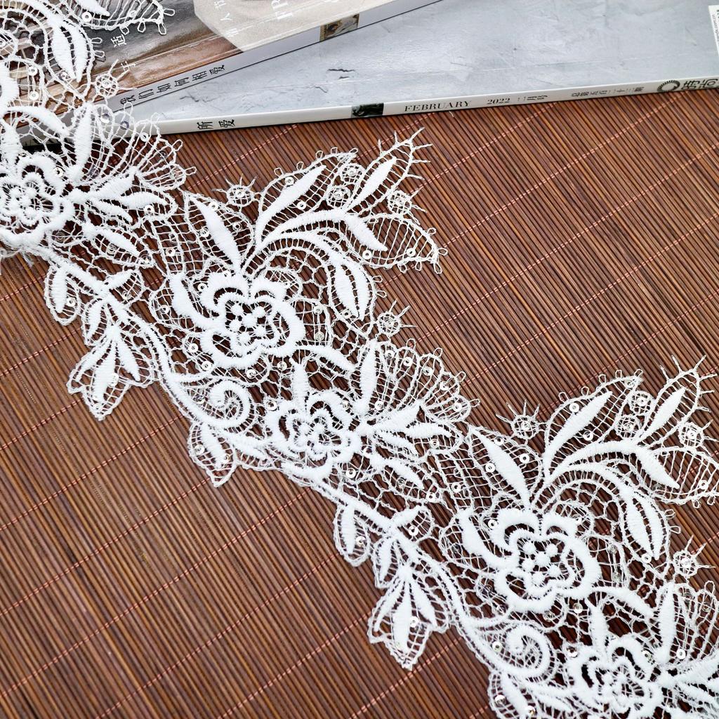 Delicate Fish Silk Line Milk Silk Color Scheme 3 Centimeter Beads Lace Water Soluble Hollow Cheongsam Accessories Lace