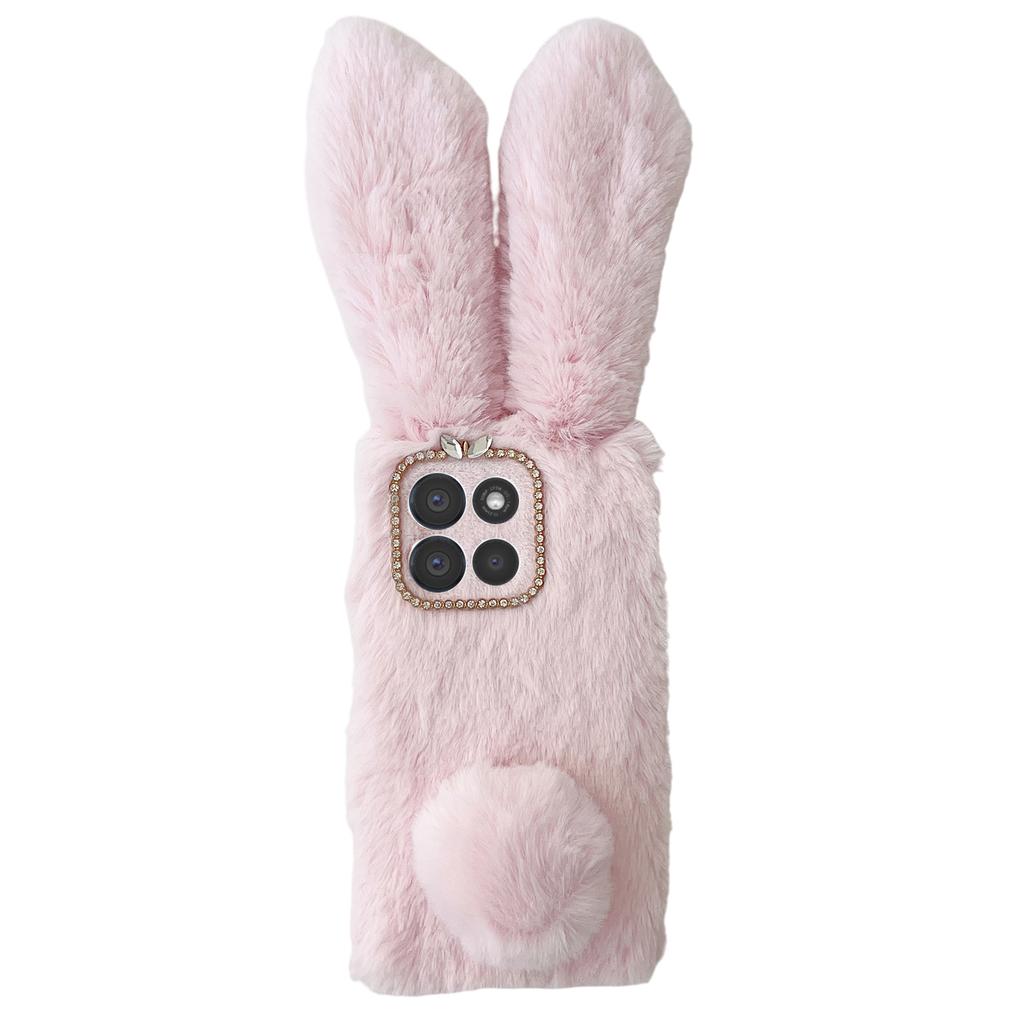 For Motorola Moto G86 5G Case Plush Cute Bunny Winter Fluffy TPU Phone Cover