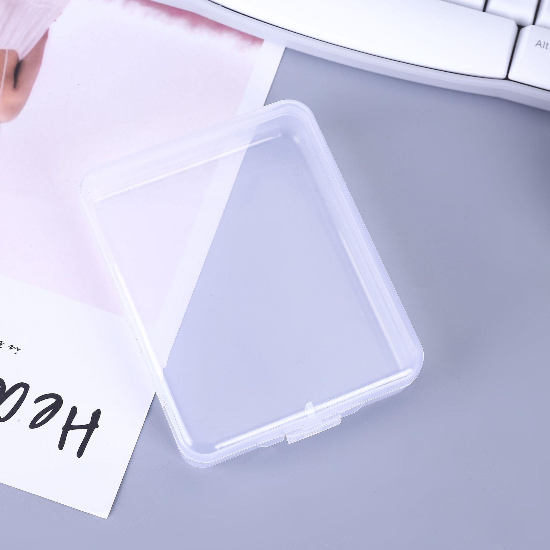

Clear Plastic Rectangular Storage Box for Powder Puffs, Cleansing Puffs, Teethers, Resistance Bands, and Masks 11.3*9*2.9 cm