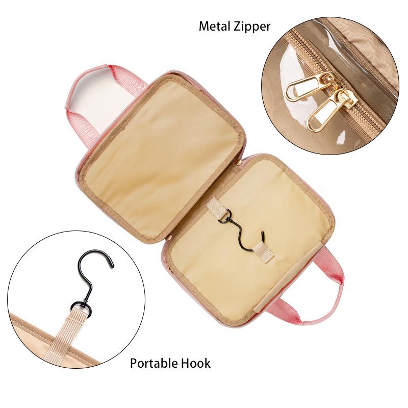 Wide-Opening Lightweight Fluffy Toiletry Bag Set for Travel