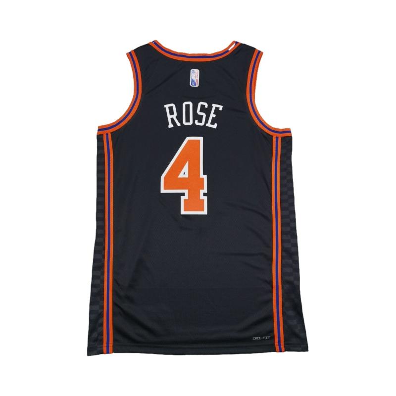 Nike X Spolupráce NBA New York Knicks Derrick Rose Jednoduchý Pohodlný Módní Písmeno Bez Rukávů Basketbalový Dres Pánský dres Černý DB4073-010