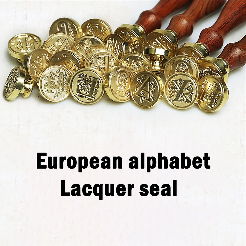 Letters Sealing Wax Seal Kit Retro Seal Stamp Set with Wood Handle and