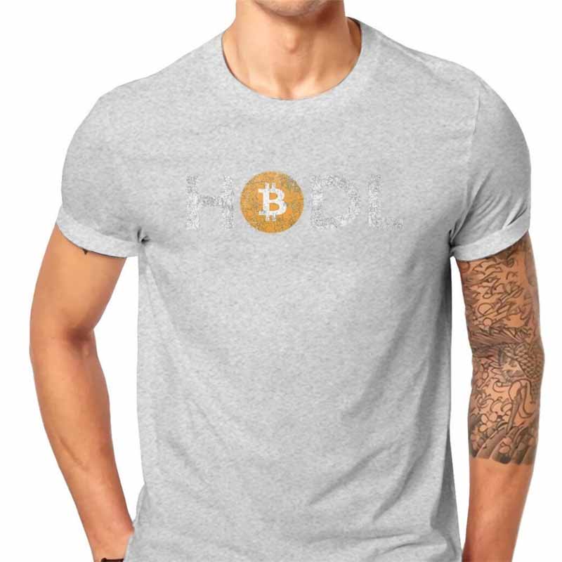 Bitcoin Cryptocurrency Meme Vintage Hodl T Shirt Vintage Goth Summer Loose Cotton Men's Camisa Streetwear Harajuku O-Neck Tshirt