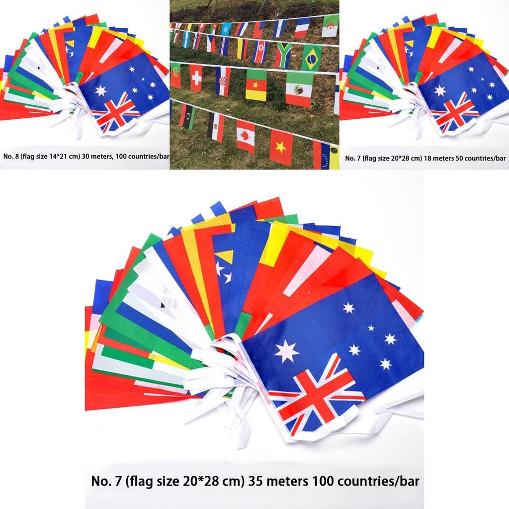 Multi-cultural Party Hanging Decor 50-100pcs Flags Of Different Assorted Countries