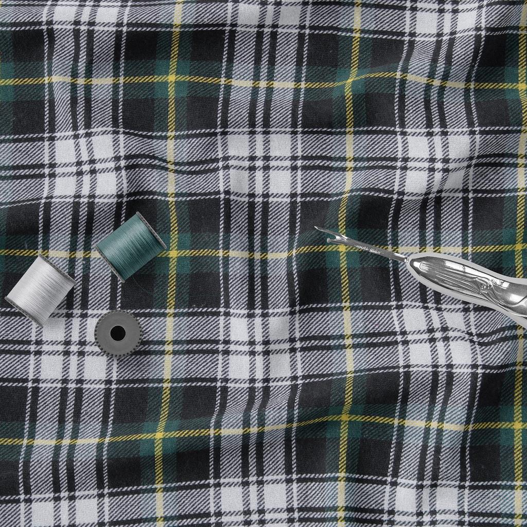 İplik Boyalı %100 Pamuk Yeşil Flanel Kumaş – 150 Gram, 145 cm Genişlik