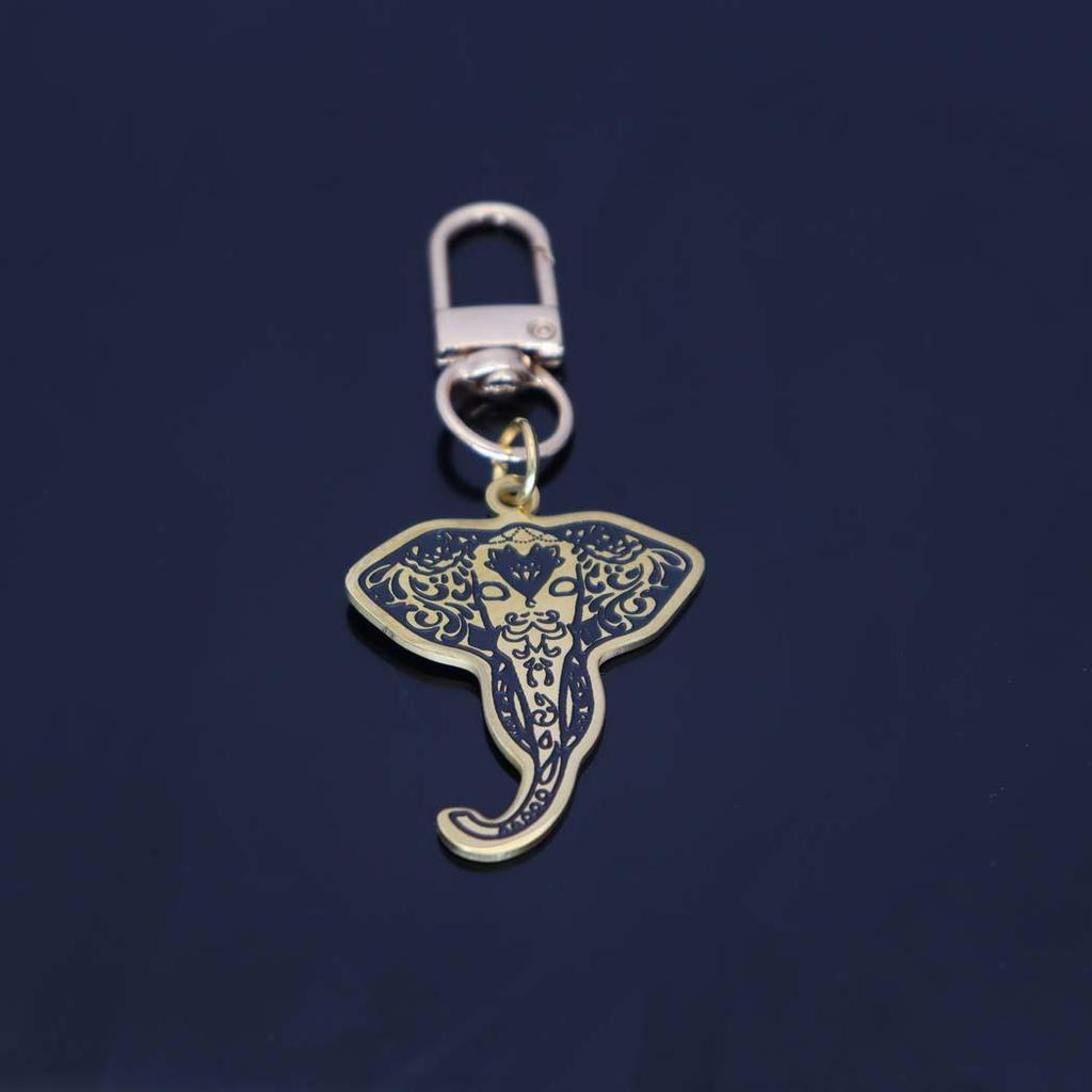 Trendy Stainless Steel Elephant Pendant Keychain - Corrosion Resistant & No Fading