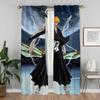 BleachS Blackout Curtain for Room 2 Panel Anti-mosquito Curtains 2 Pieces Shades Tulle for Bedroom Partition Living Kitchen Home