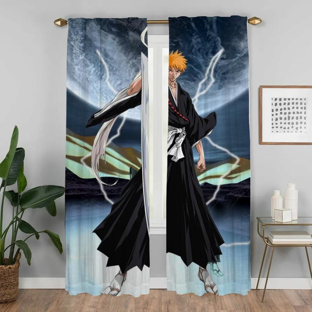 BleachS Blackout Curtain for Room 2 Panel Anti-mosquito Curtains 2 Pieces Shades Tulle for Bedroom Partition Living Kitchen Home