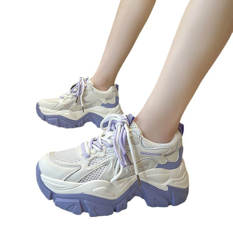 Fashion Luxury Thick Sole Heightened Dad Shoes for Women 2024 New Korean Breathable Mesh Sports and Casual Shoes Running Shoes sneakers