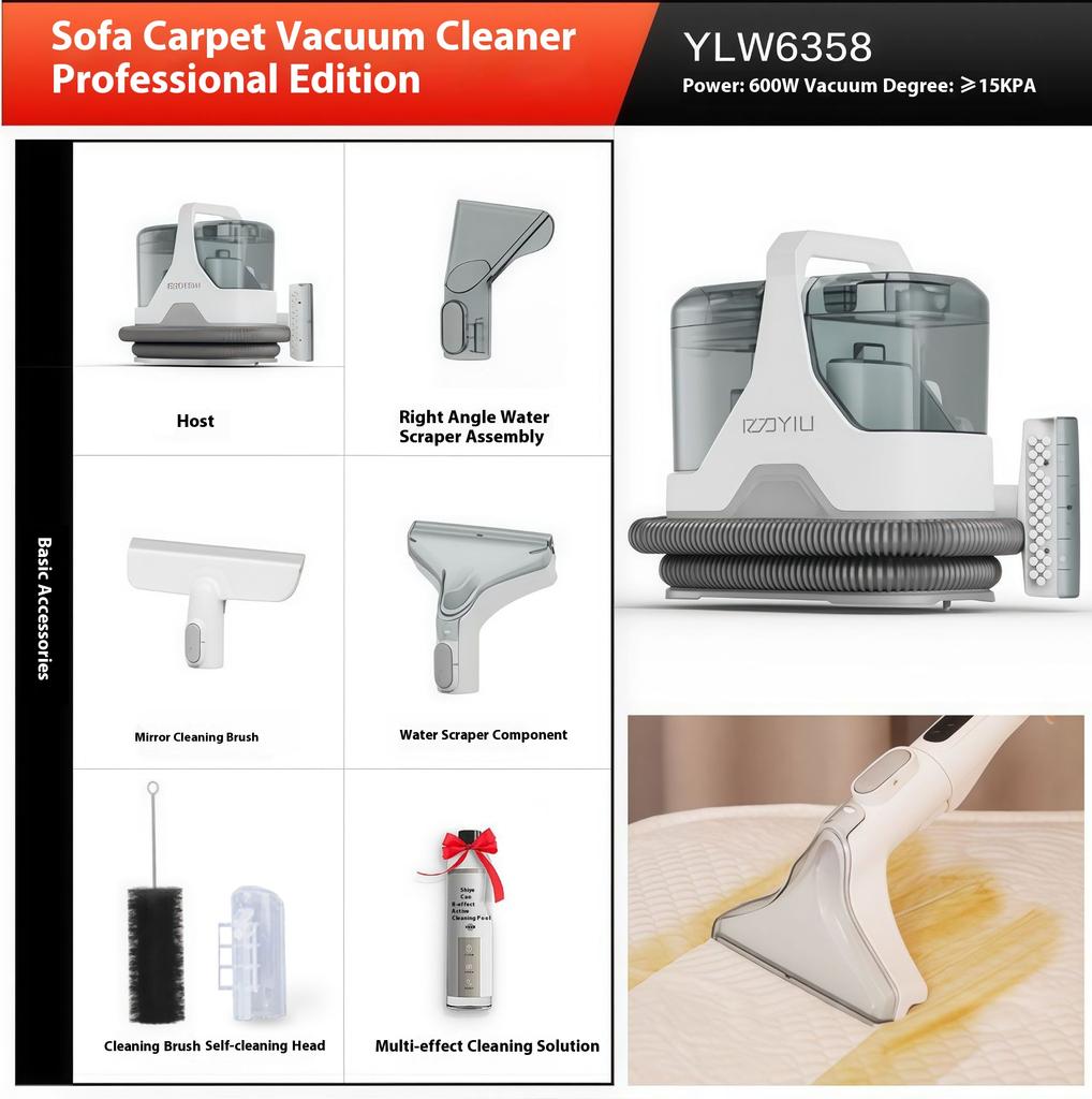 Multi-Functional Fabric Cleaner: All-in-One Cleaning & Suction for Curtains, Sofas, Carpets & Mattresses