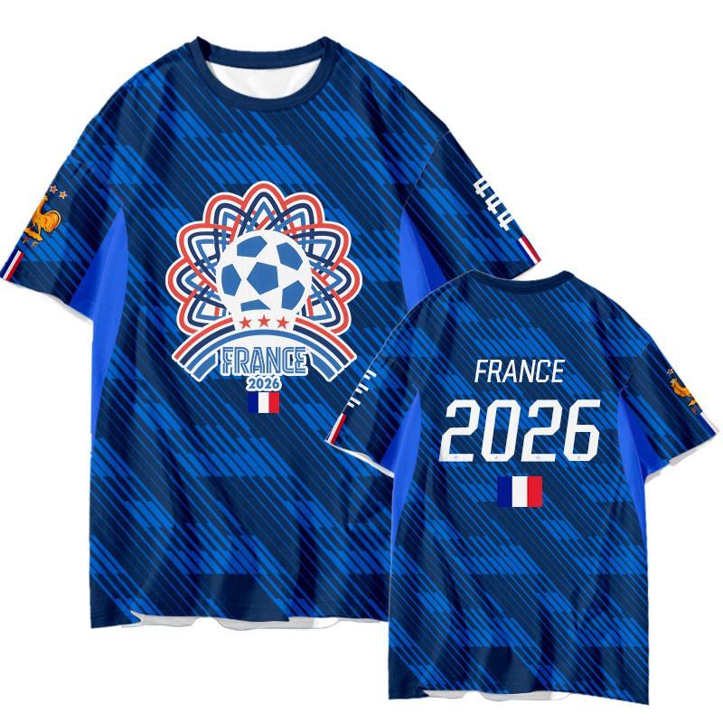Maglia Fan Nazionale Francese Mbappe T-shirt Sportiva Unisex Manica Corta Asciugatura Rapida