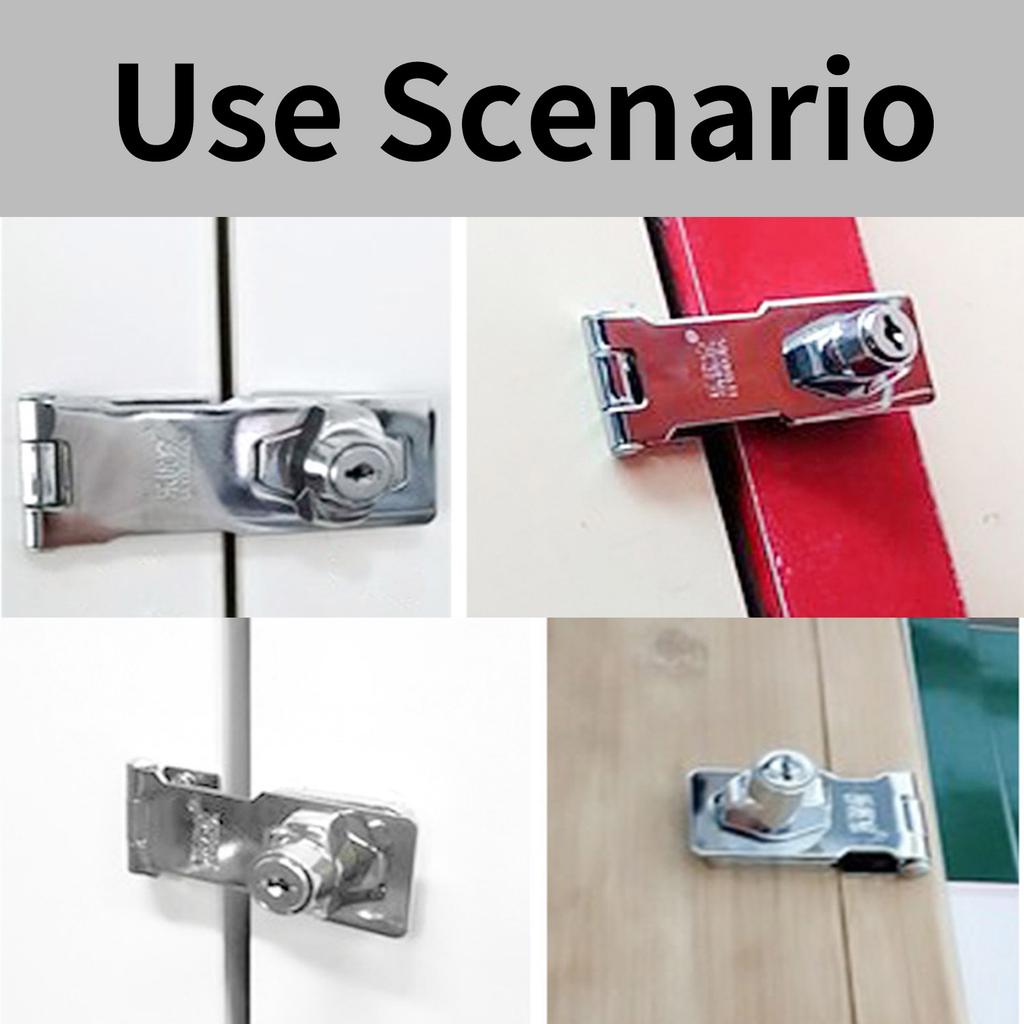 Industrial Locking Hasp Security Door Clasp Lock Safety Padlock Hasp Heavy Duty Safety Hasps with Key for Household