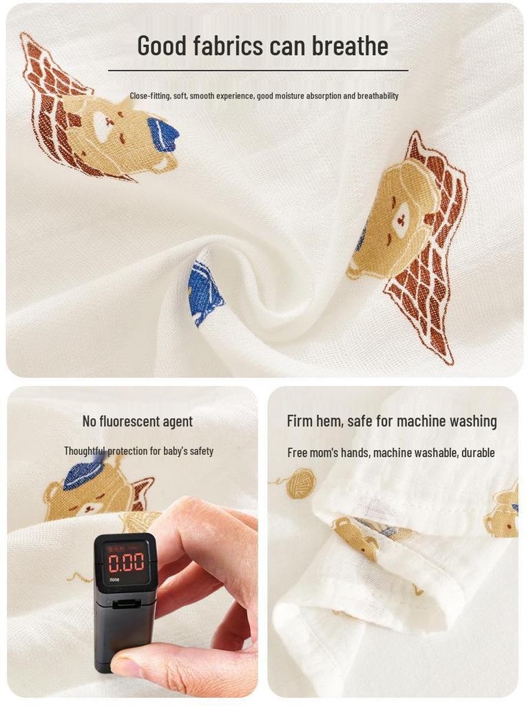 Ultra-thin Baby Cotton Gauze Blanket & Swaddle - Windproof Bath Towel for Newborns