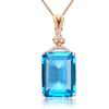 Elegant Women Necklace with Large Rectangular Swiss Blue Topaz and Simulated South African Zircon Gemstone